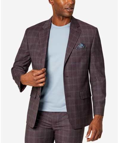 Men's Classic-Fit Patterned Suit Jacket Red $75.46 Suits