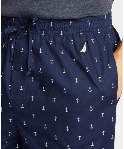 Men's Cotton Anchor-Print Pajama Pants Blue $15.70 Pajama