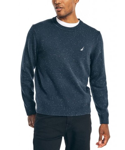 Men's Sustainably Crafted Donegal Speckle Crewneck Sweater Blue $13.30 Sweaters