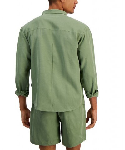 Men's Long-Sleeve Relaxed-Fit Solid Shirt Green $46.55 Dress Shirts
