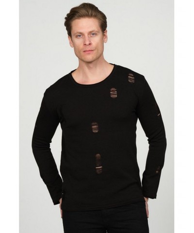 Men's Modern Distorted Sweater Black $43.05 Sweaters