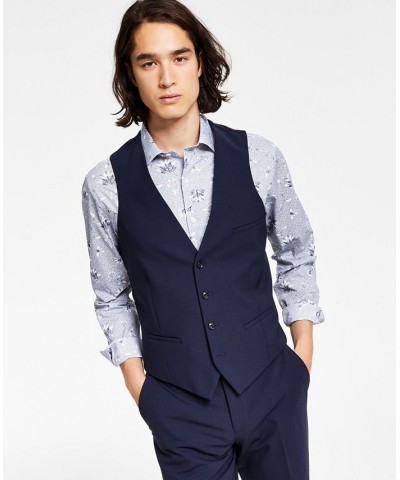 Men's Slim-Fit Wool Suit Vest Navy $31.89 Vests