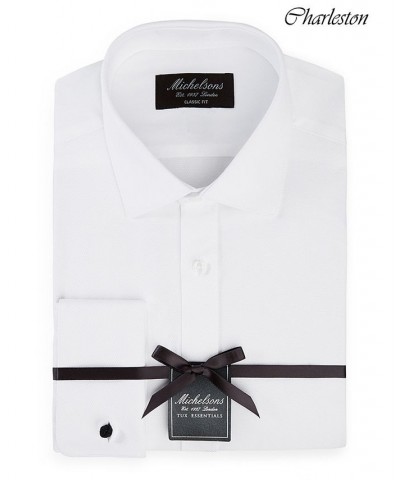 of London Men's Classic/Regular Fit Solid French Cuff Tuxedo Shirt White $23.63 Dress Shirts