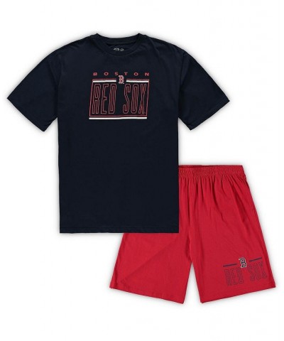 Men's Navy, Red Boston Red Sox Big and Tall T-shirt and Shorts Sleep Set $34.40 Pajama