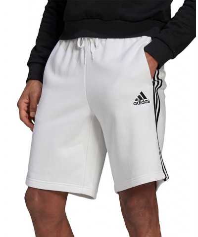 Men's 3-Stripes 10" Fleece Shorts White/Black $22.04 Shorts