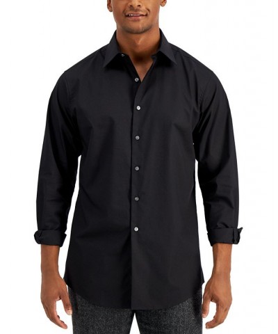 Men's Regular Fit Solid Dress Shirt Black $13.65 Dress Shirts
