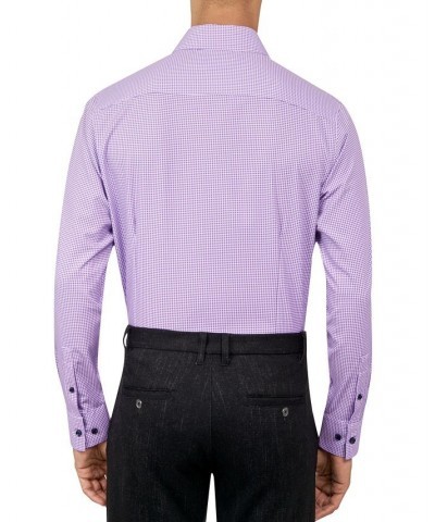 Men's Slim-Fit Check Pattern Performance Dress Shirt PD04 $20.14 Dress Shirts