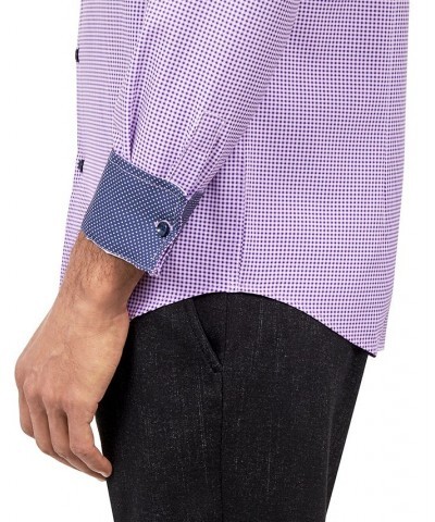 Men's Slim-Fit Check Pattern Performance Dress Shirt PD04 $20.14 Dress Shirts