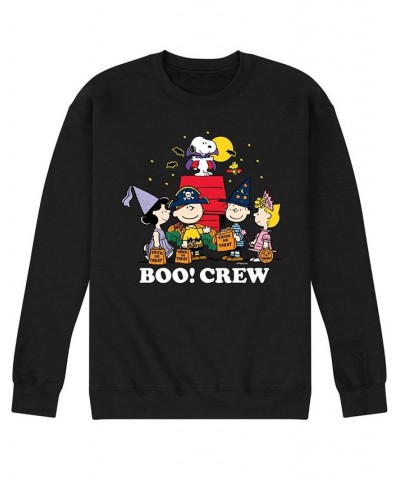 Men's Peanuts Boo Crew Fleece T-shirt Black $24.20 T-Shirts