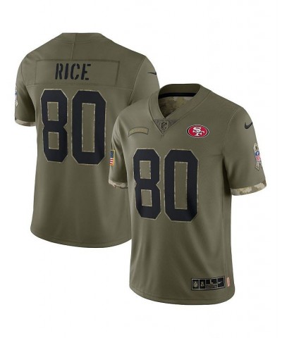 Men's Jerry Rice Olive San Francisco 49ers 2022 Salute To Service Retired Player Limited Jersey $59.45 Jersey