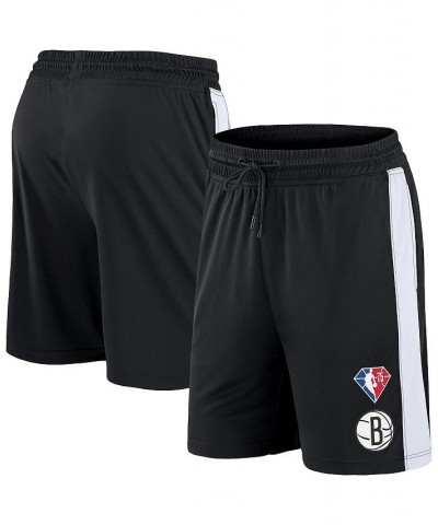 Men's Branded Black Brooklyn Nets 75th Anniversary Downtown Performance Practice Shorts $19.35 Shorts