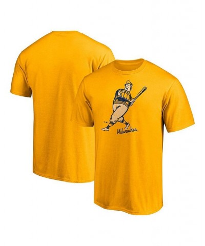 Men's Gold Milwaukee Brewers Hometown Paint The Black T-shirt $17.60 T-Shirts