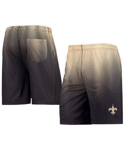 Men's Black and Gold New Orleans Saints Pixel Gradient Training Shorts $23.99 Shorts
