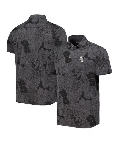 Men's Black Chicago White Sox Miramar Blooms Polo Shirt $64.80 Polo Shirts