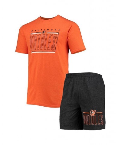Men's Black, Orange Baltimore Orioles Meter T-shirt and Shorts Sleep Set $29.70 Pajama