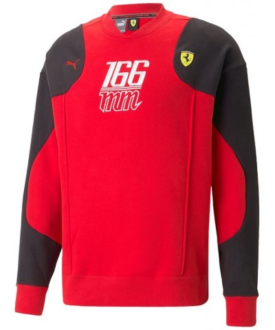Men's Scuderia Ferrari Colorblocked Embroidered Fleece Sweatshirt Red $51.60 Sweatshirt