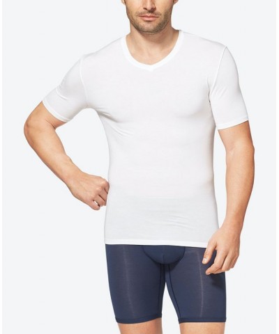 Men's Second Skin High V Neck Undershirt White $25.97 Undershirt