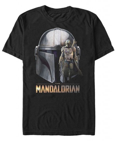 Men's Mando Head Short Sleeve Crew T-shirt Black $20.64 T-Shirts