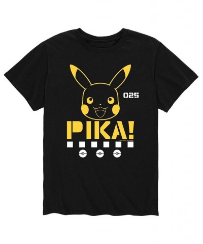 Men's Pokemon Pika T-shirt Black $17.15 T-Shirts